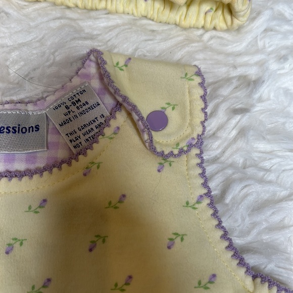 First Impressions Yellow And Purple Headband And Onesie Set - Picture 8 of 8